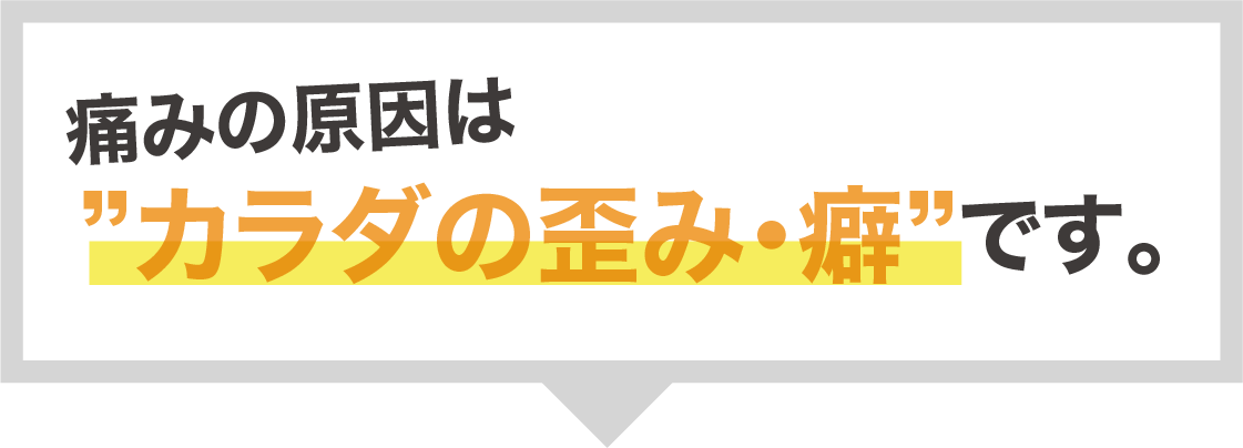 痛みの原因は体の歪み・癖です。